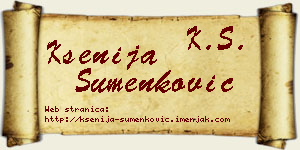 Ksenija Šumenković vizit kartica